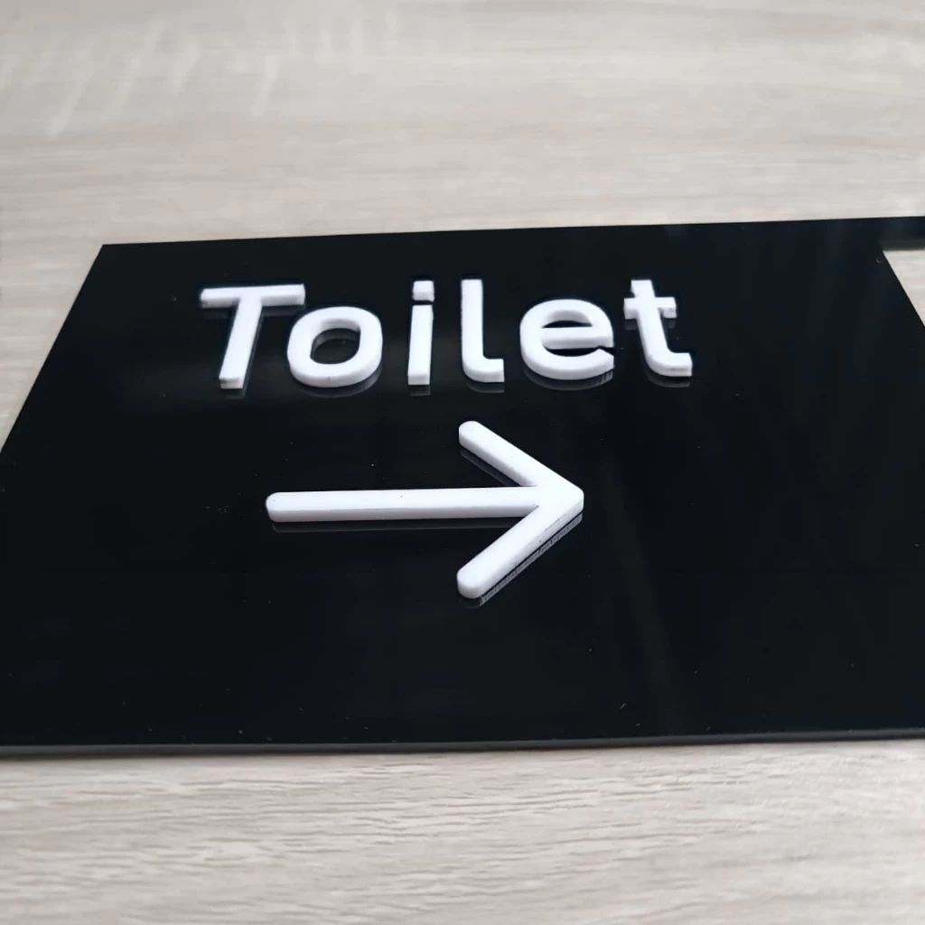 Sign Toilet Petunjuk Arah Toilet Akrilik Penanda Arah WC