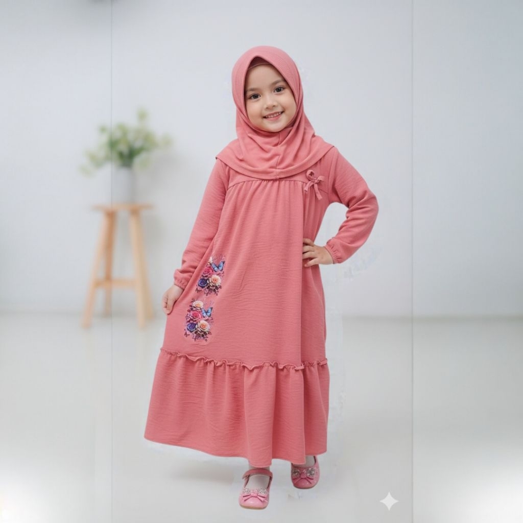 iT kidz - FATIM gamis anak perempuan fashion muslim anak cewek usia 3-7 tahun bahan kringkel airflow