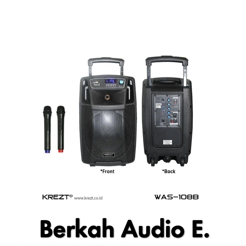 Speaker Aktif Portable Wirelles KREZT WAS 108B Original