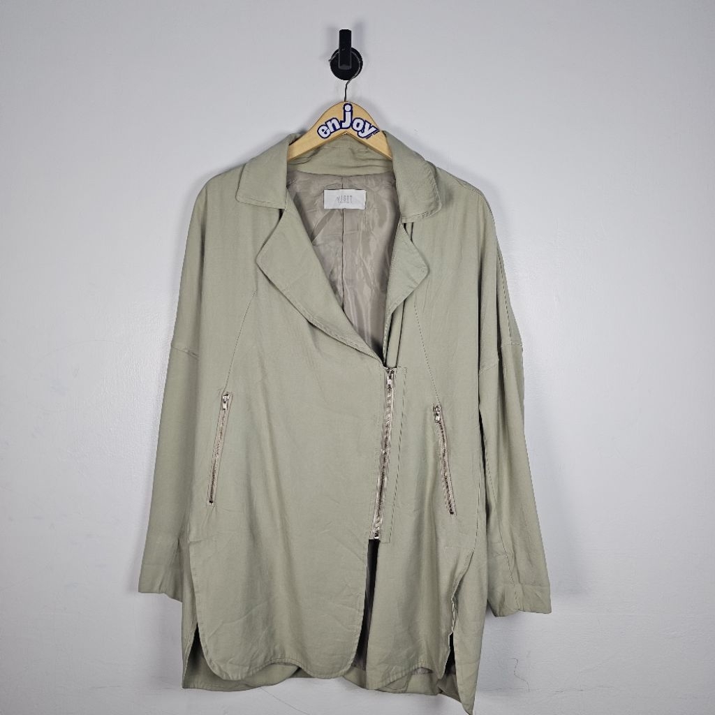 mantel coat wanita outer oversize parka VISIT panjang winter casual second preloved