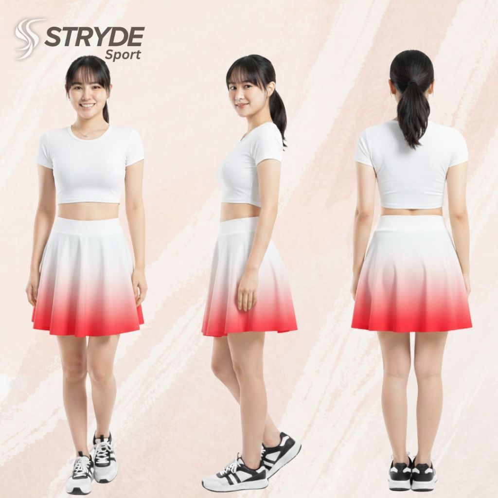 Rok Sport Wanita High Waist Gradasi | Rok Gym & Tennis | STRYDE SPORT