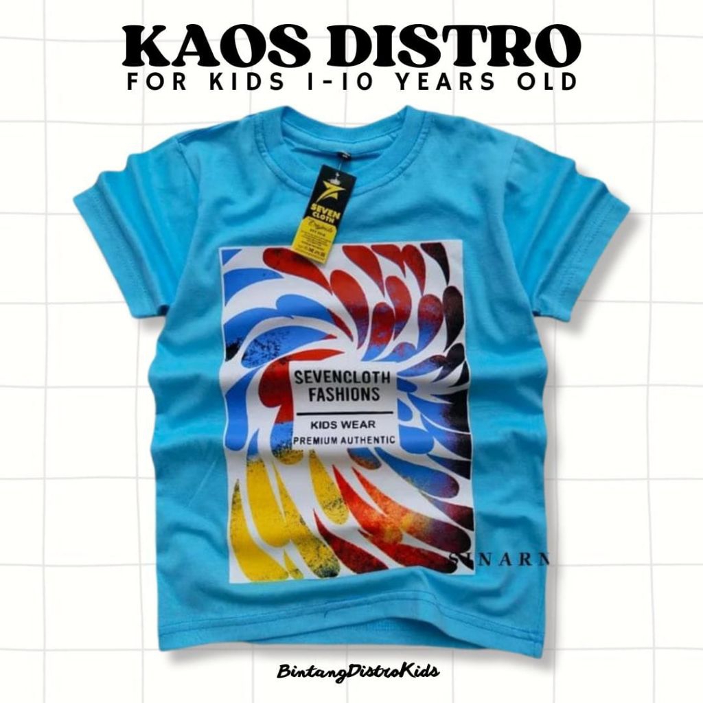 kaos distro anak/ kaos anak sevencloth terbaru baju anak distro