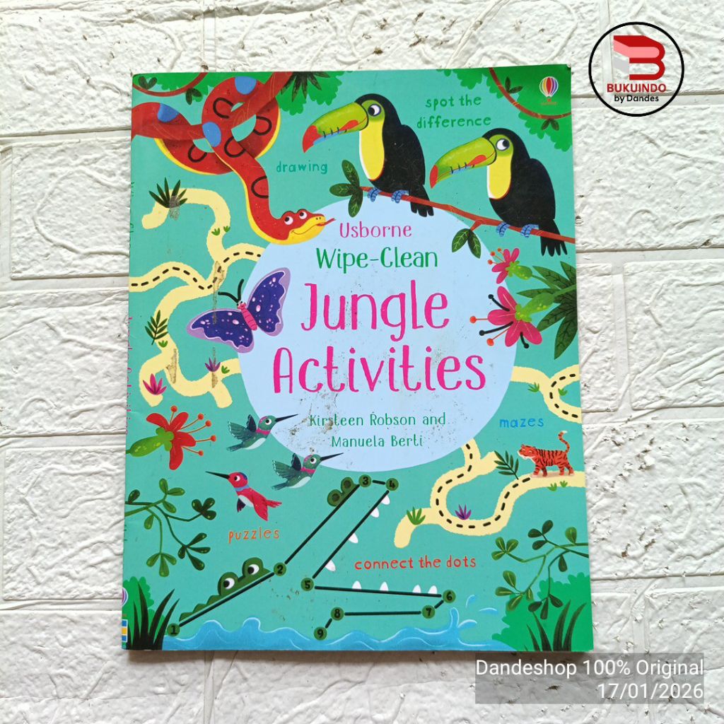 (english) Usborne Wipe Clean Jungle Activities - Buku Anak BAHASA INGGRIS Bekas Preloved