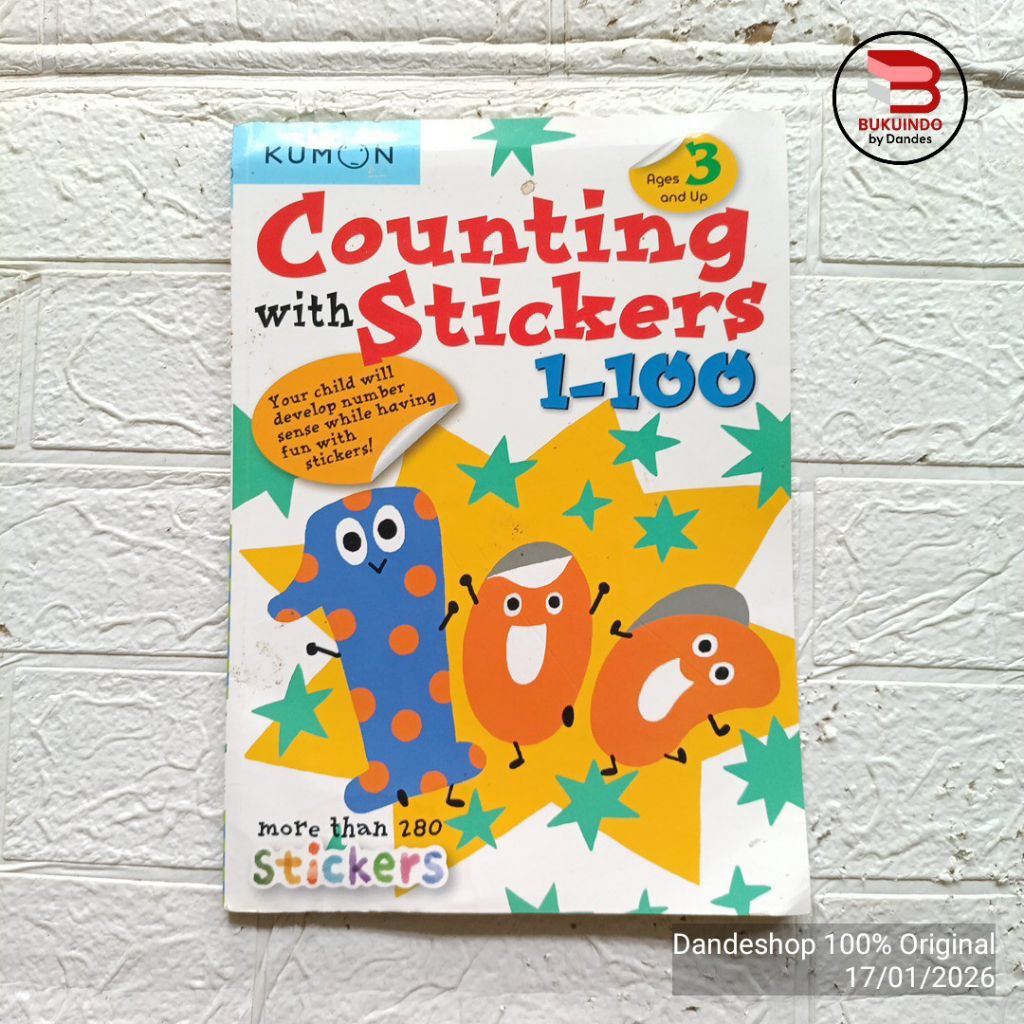KUMON Counting with Stickers 1-100 - Buku Anak BAHASA INGGRIS Bekas Preloved