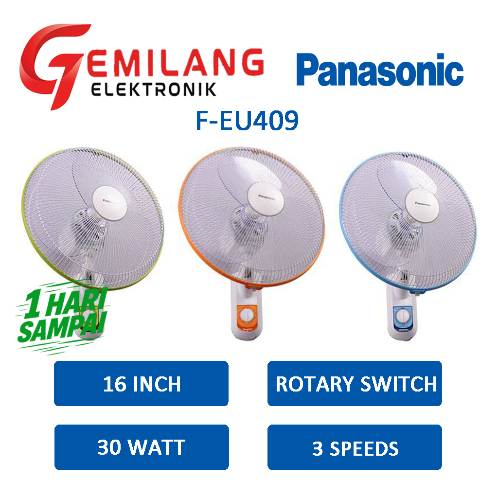 WALL FAN / KIPAS TEMBOK / KIPAS DINDING PANASONIC F-EU409 KIPAS DINDING 16 INCH