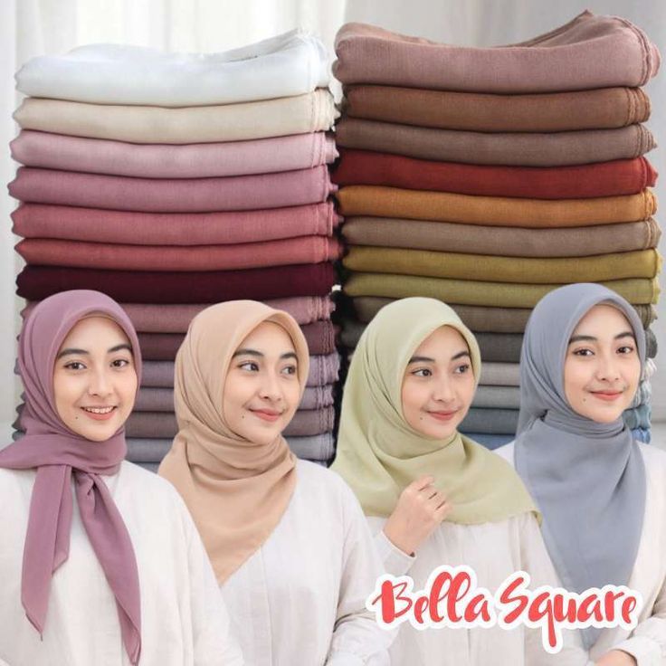 GET 12 PCS Hijab Bella Square Jilbab Segi Empat Anti Letoy Kerudung Best Seller Bisa Request Warna
