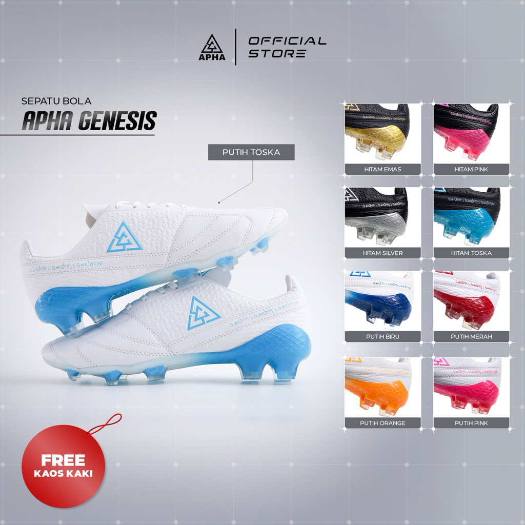 APHA - Sepatu Bola Apha Genesis FG Putih Toska