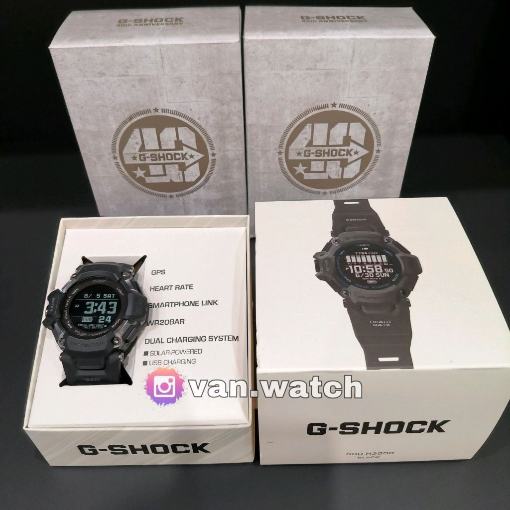 Casio G-Shock GBD-H2000-1B / GBDH2000-1B Heart Rate Original