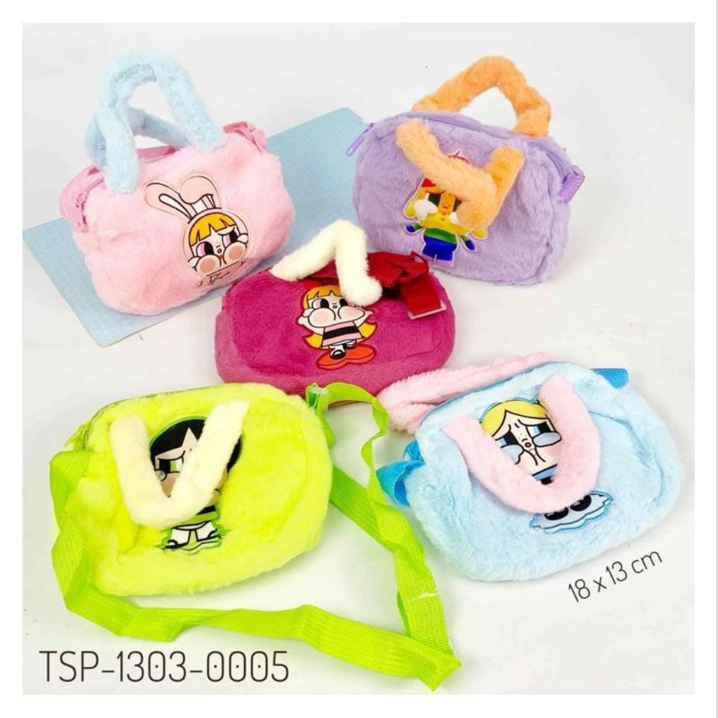 Tas Slempang Bulu Anak Perempuan Import Viral | Tas Bulu Bulu Import Korea | Tas Anak Murah