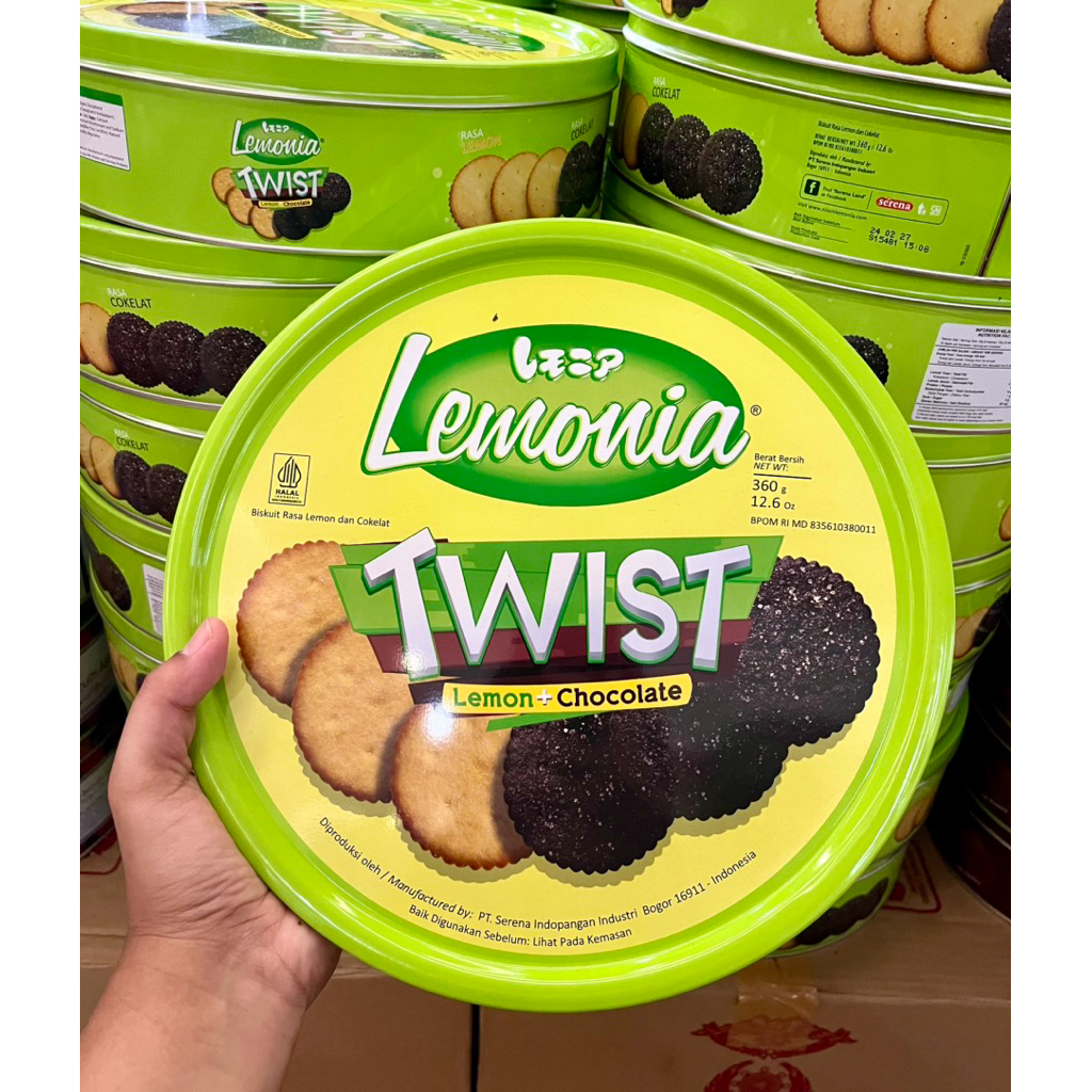 NS LEMONIA TWIST 360gr BULAT/LEMONIA KALENG BULAT/LEMONIA JAJAN LEBARAN/LEMONIA PARCEL LEBARAN