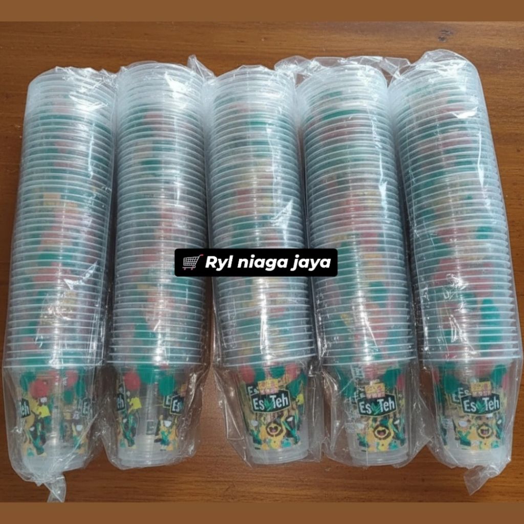 GELAS PLASTIK CUP TEH POCI uk 16oz & 22oz
