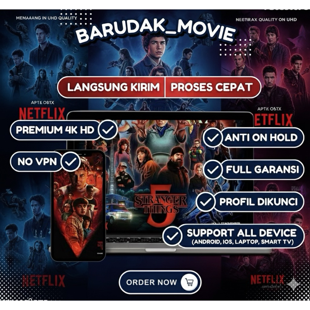 NETFLIX PREMIUM PRIVATE 1/2/3 BULAN BISA SEMUAH PERANGKAT BERGARANSI FULL TERMURAH