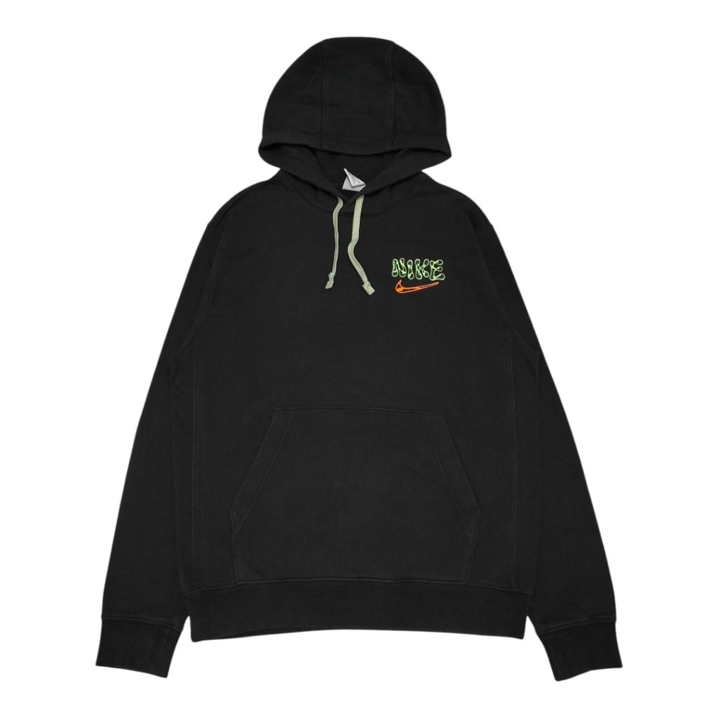 Hoodie NIKE Logo Back Print Hitam / Black Second Original