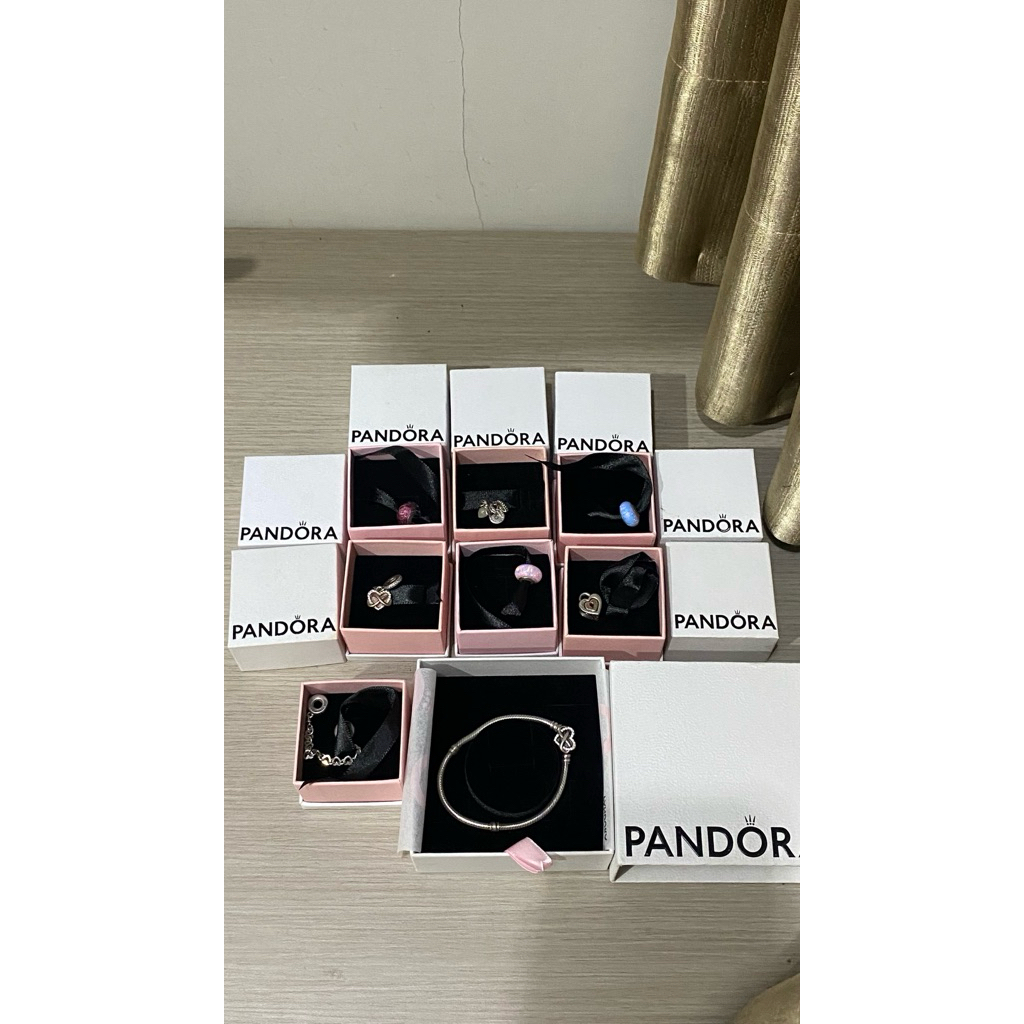 pandora bracelet dan charms preloved original