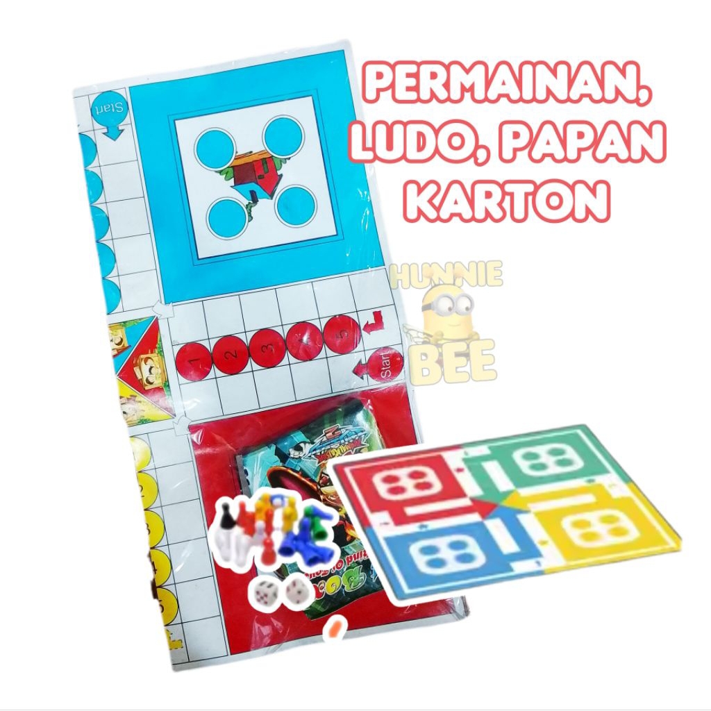 Permainan ludo papan karton.
