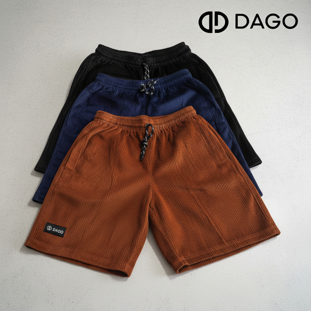 Paket 3 Pcs Celana Pendek Corduroy Korduroy Broadshort Bertali Pria Wanita Ukuran Jumbo