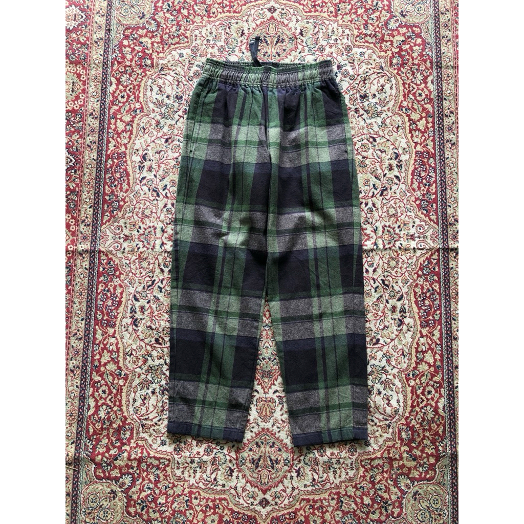 Celana Gu tartan chef relaxed pants HH455