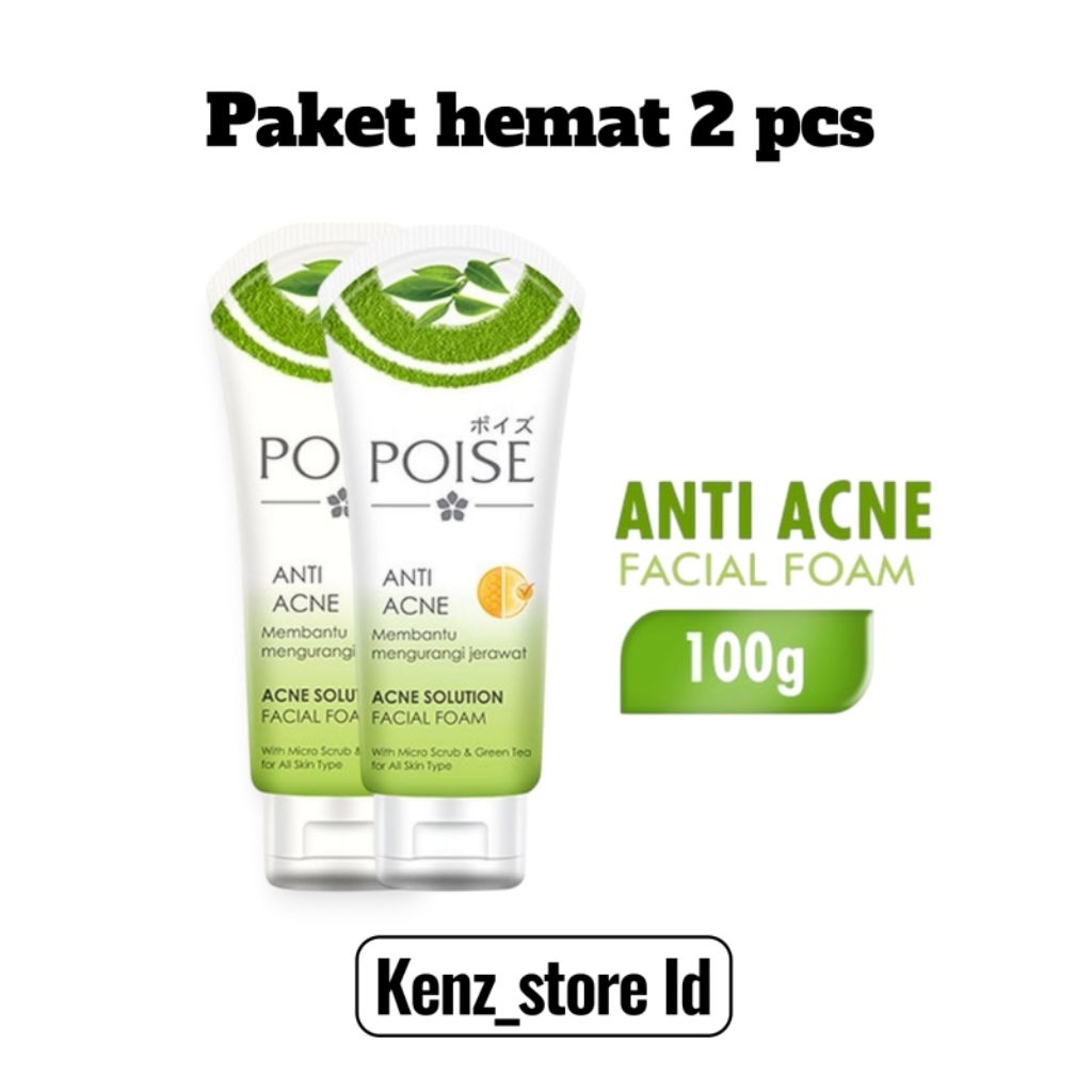 PAKET 2 PCS - Poise facial foam anti acne 100ml