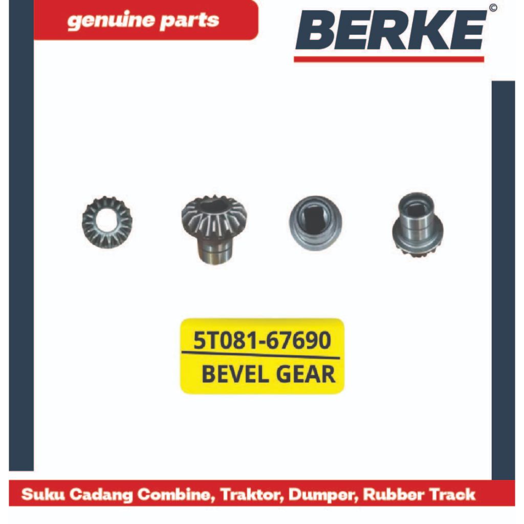 BEVEL GEAR / GIGI BOLU FOR DC 35 / 5T081-67690 Suku Cadang Sparepart Combine Harvester
