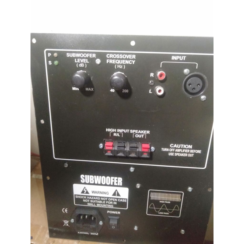 Plat Subwoofer Aktif 18x22 cm plus kit preamp subwoofer