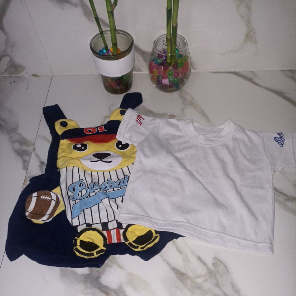 Bundling 5pasang  Setelan Baju Anak Laki² 1th (BB Max 10kg)