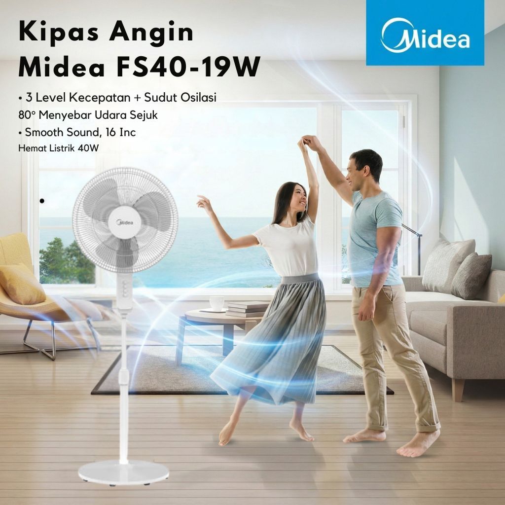 Midea | Kipas angin stand fan | Kipas angin Berdiri Midea 16 inc