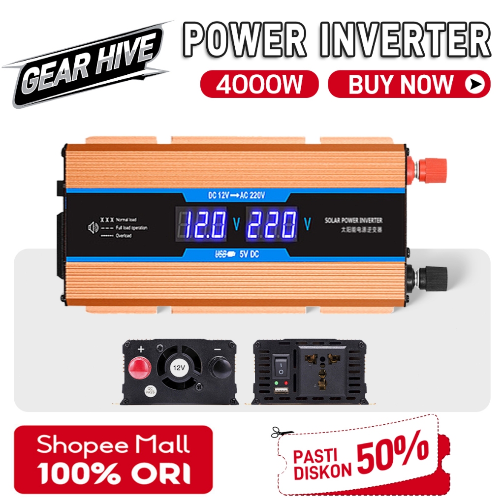 starpalmie Power Inverter Pure Sine Wave MSW 4000Watt Inverter DC To AC Power Inverter Digital DC