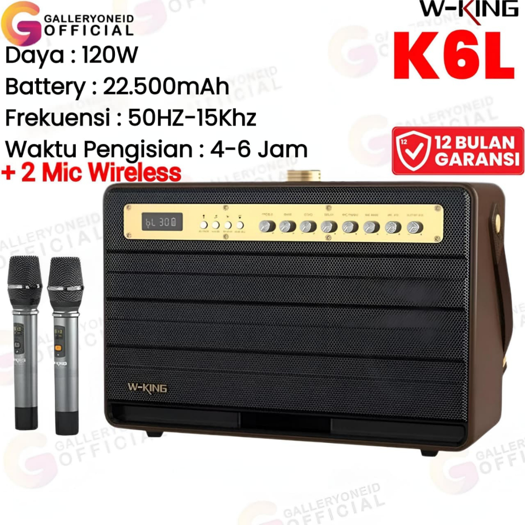 Speaker Bluetooth 120W Super Bass WKING K6L 2 Mic 22500mAh Party Box Portable Wireless TWS Audio Box
