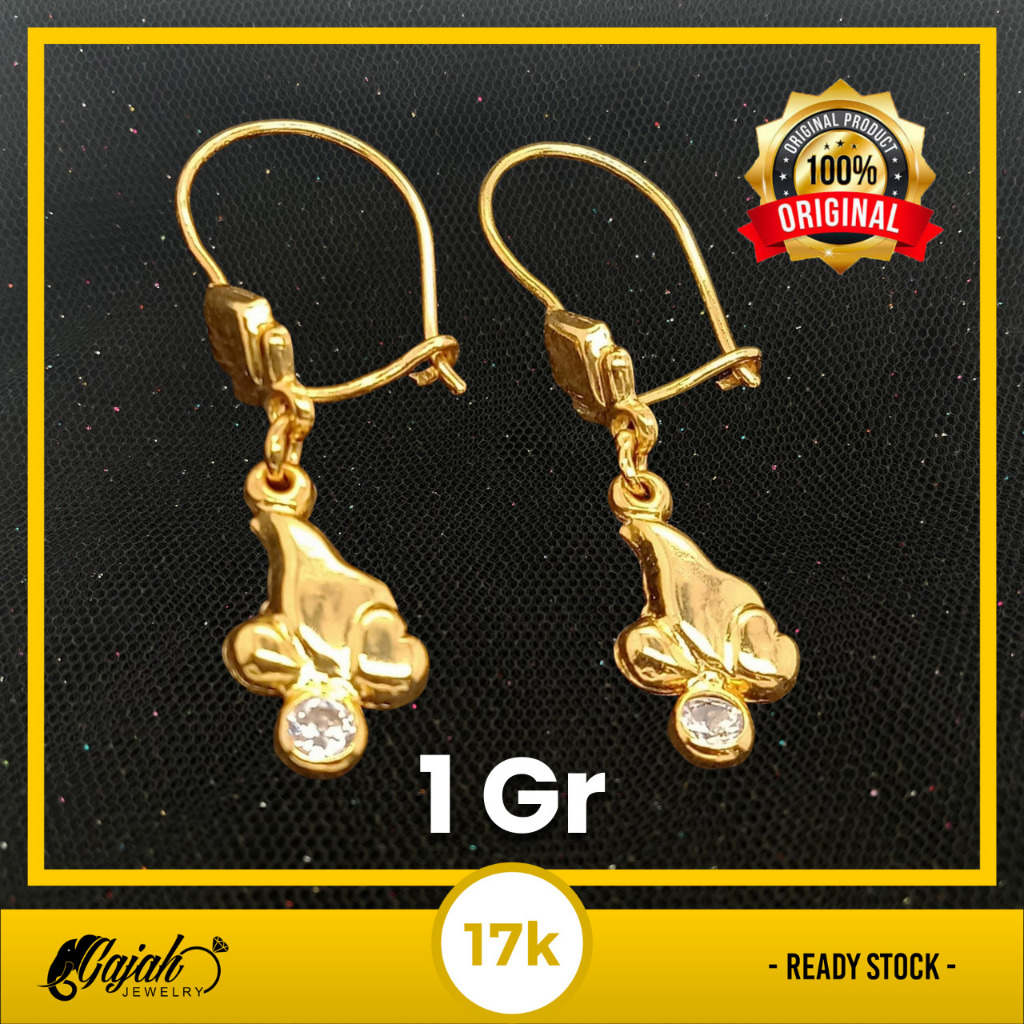 Anting Emas 17K - Toko Emas Gajah - 1 Gram 1510