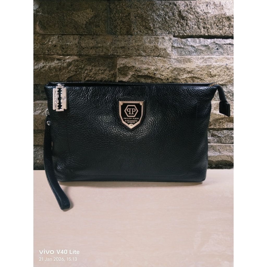 (second) Tas PHILIPP PLEIN handbag, clutch, kulit original