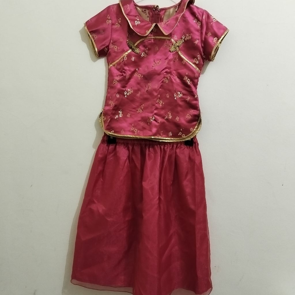 preloved setelan rok cheongsam anak & dress cheongsam anak