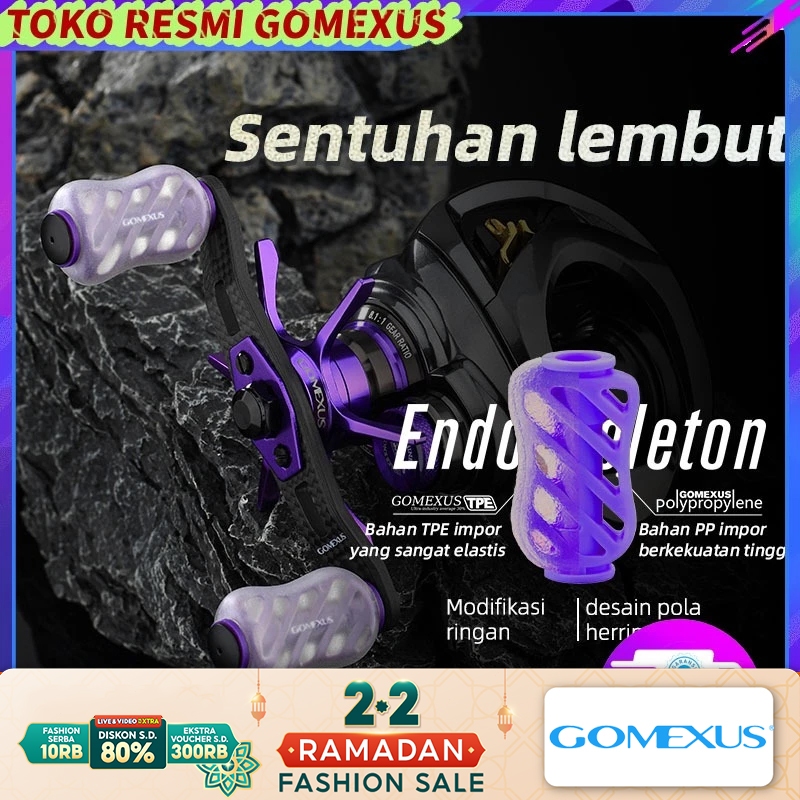 Gomexus DC-S20 Twin Handle Reel Karbon fiber Double Knob Stabilitas yang kuat 85mm For Shimano Daiwa