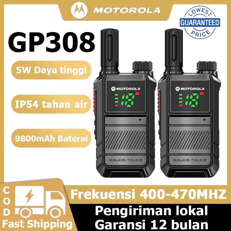 HT Motorola GP308 16Channels Mini Walkie Talkie  5Watt High Power UHF 400-470Mhz Long Range 10KM 980