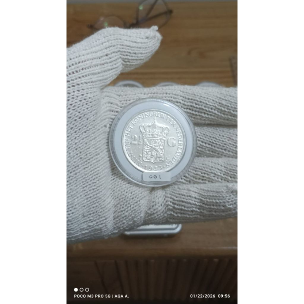 Koin Perak / Silver 72% - 2½ Gulden / 2,5 Gulden / 2.5 Gulden - Wilhelmina - Netherlands East Indies