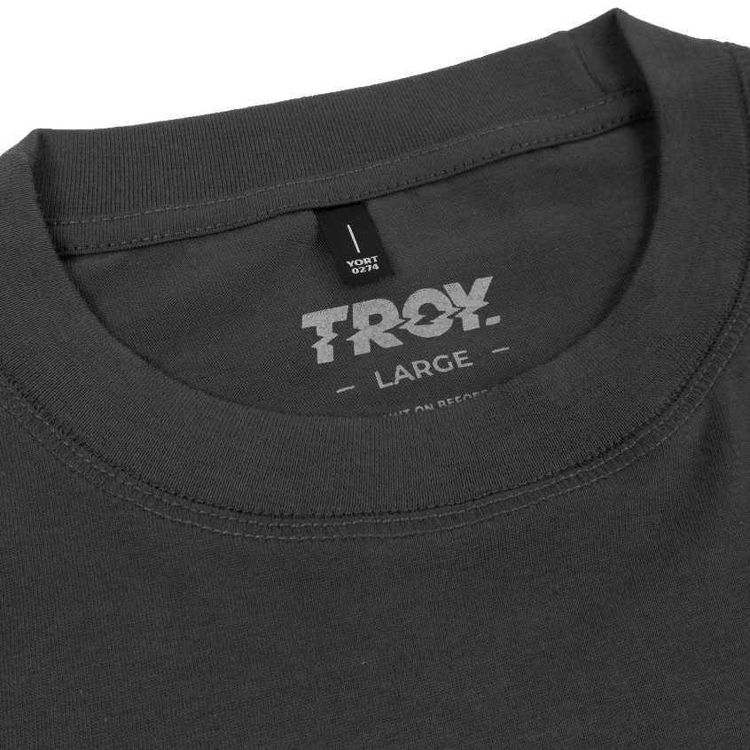 Troy Company T-shirt Dark Grey Half of Skull - Kaos Lengan Pendek Kaos Abu Gelap MTD 2792