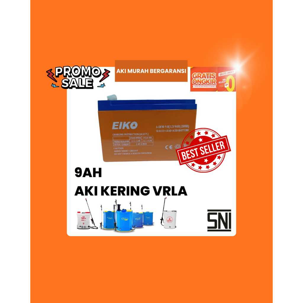 BATTERY/AKI SPRAYER VARIASI 12V 9AH(BERGARANSI - AKI ACCU UPS BATERAI SPRAYER ELEKTRIK 12V - AKI 9 A