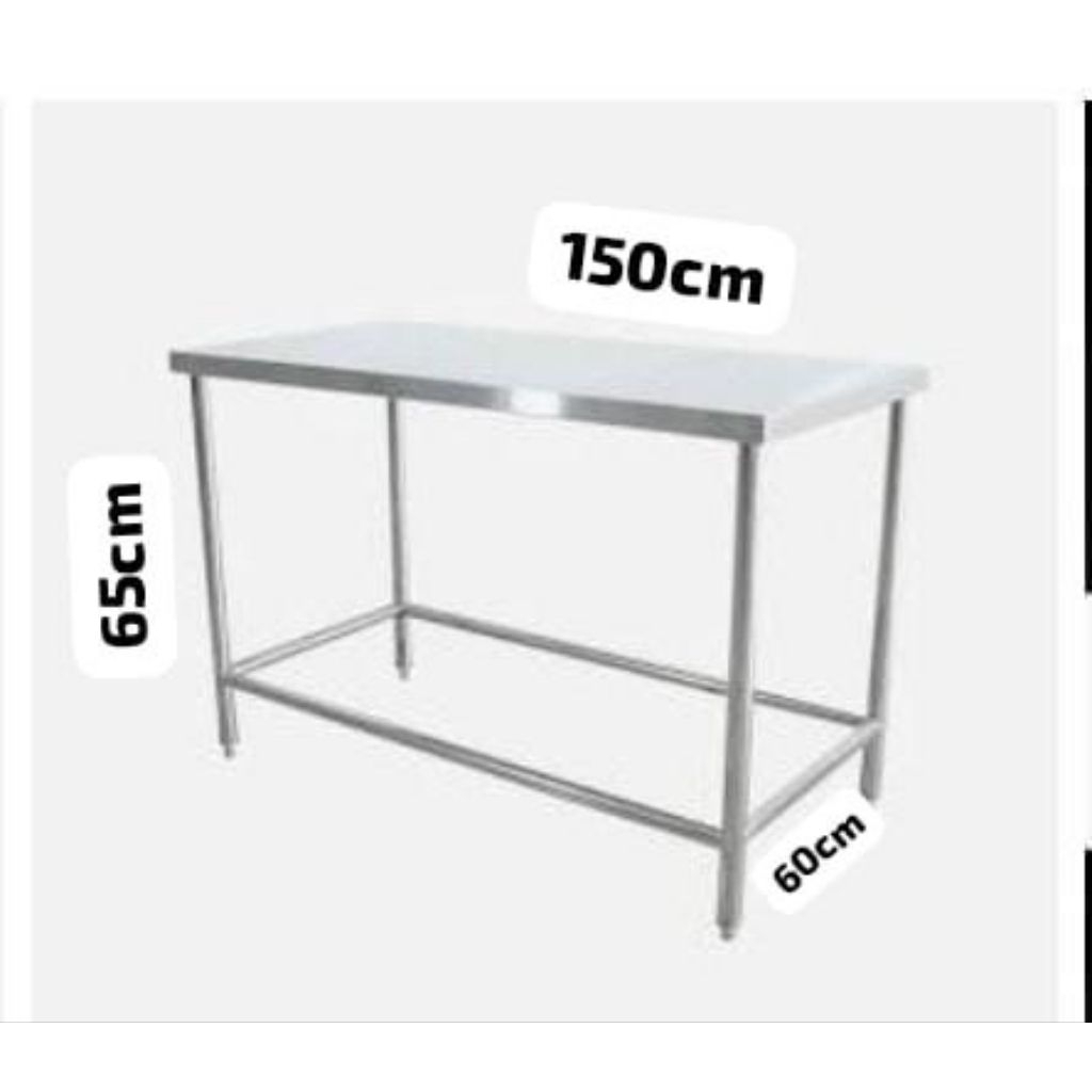 Meja stainless costom - meja Stainless dapur restoran 304 SUS - meja dapur MBG
