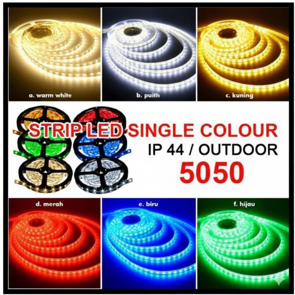 LED STRIP ROLL MATA BESAR 12VOLT IP65 5 METER LAMPU LED ROLL 5050 4040 12V WATERPROOF