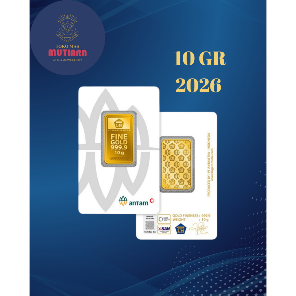 [MUTIARA] LM ANTAM 10 GR | Logam Mulia Emas 99.99% 24K