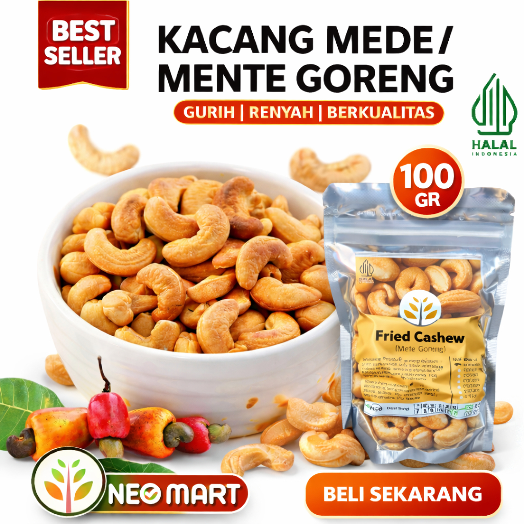 Kacang Mente Matang Goreng 100gram /Kacang Mete 100gram