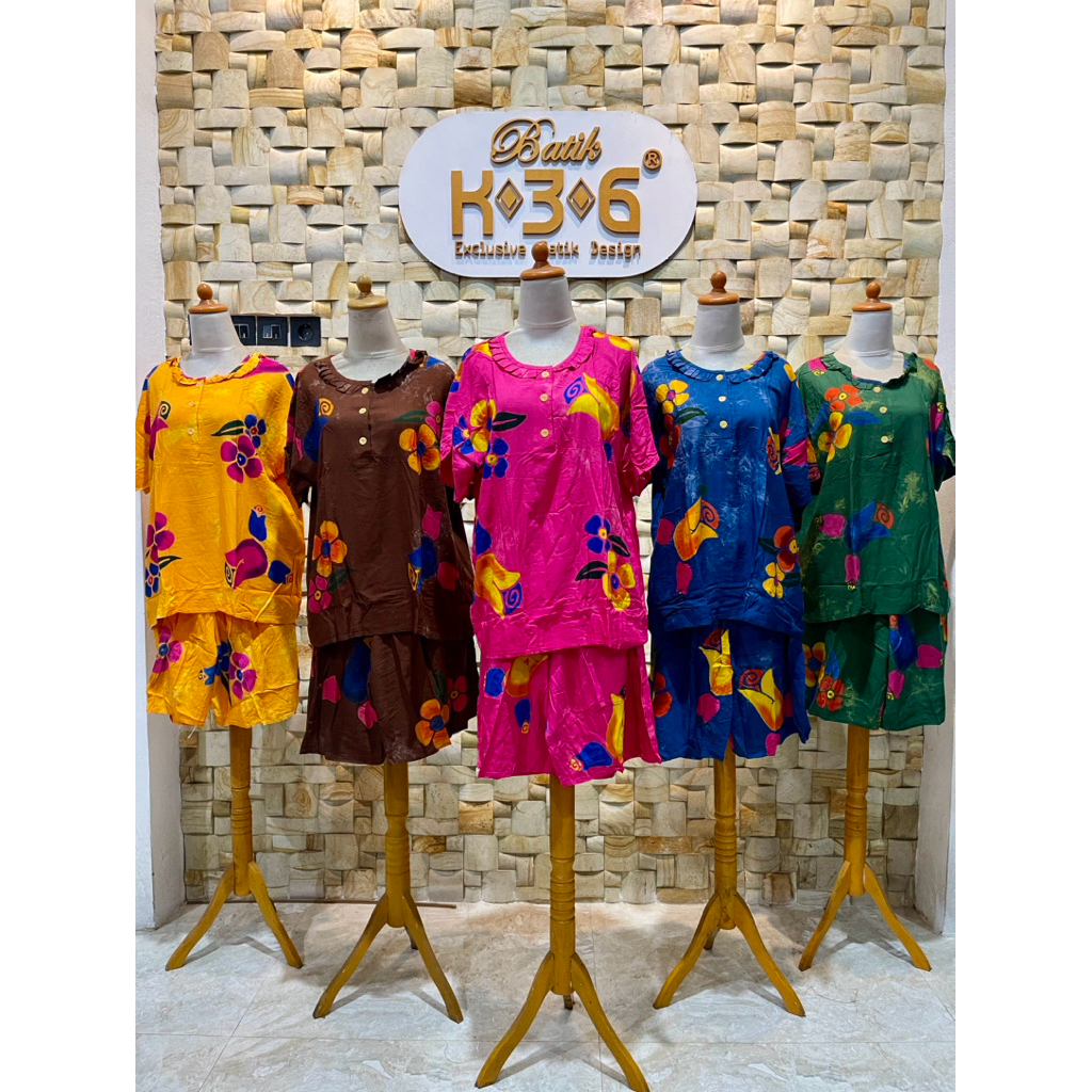 HOTPANT BATIK CAP MOTIF SUNAN DEWASA LD 110 NORA | SETELAN SUNAN CELANA PENDEK - BATIK K36