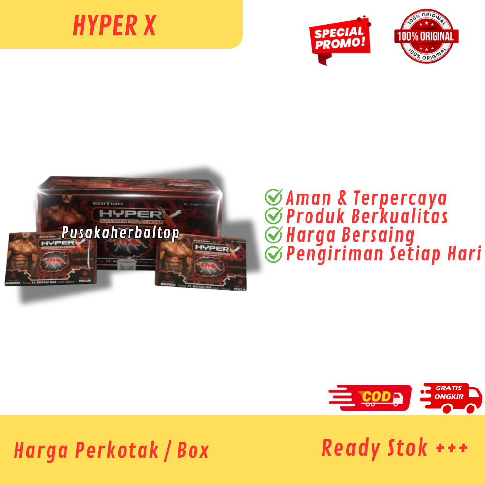 Madu Hyperx Semut Merah Kapsul Obat Kuat Tahan Lama Pria Suplemen Penambah Stamina dan Durasi