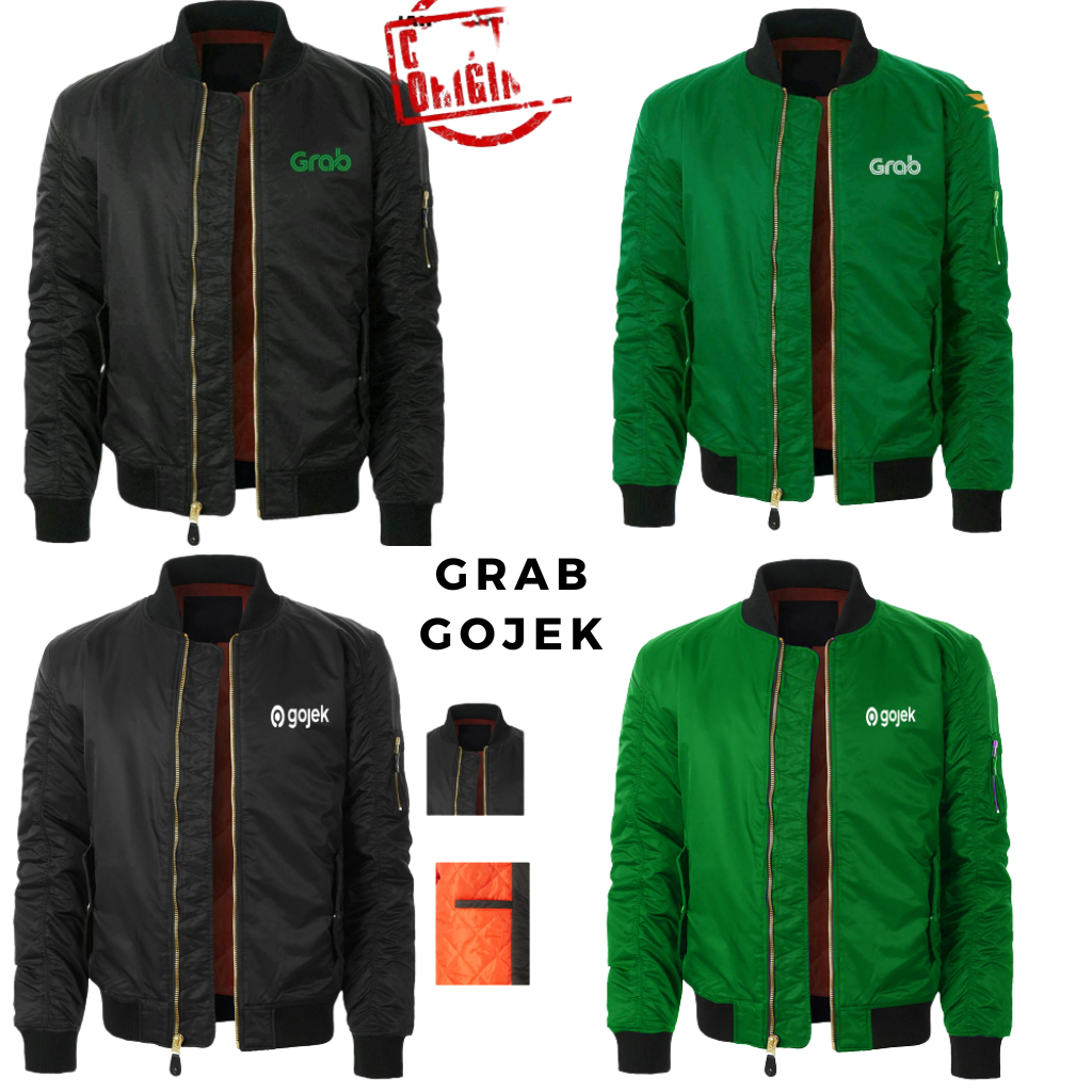 PROMO - Jaket Bomber Grab Pria Terbaru / Jakey Ojol Grab Premium 100% / Jakey Grab Terbaru / Grab Ja