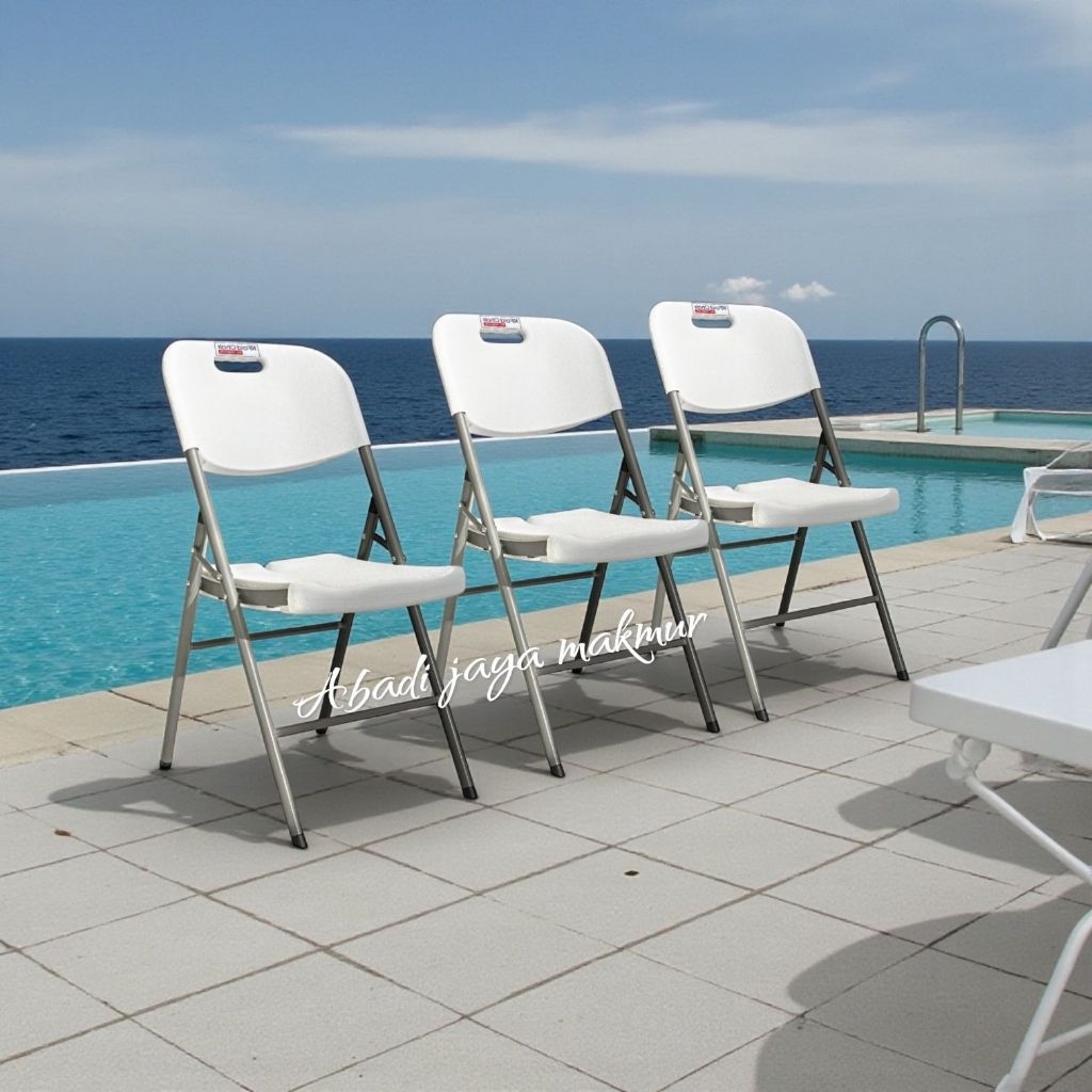 Kursi lipat napolly NFold Chair kursi plastik kaki besi napolly