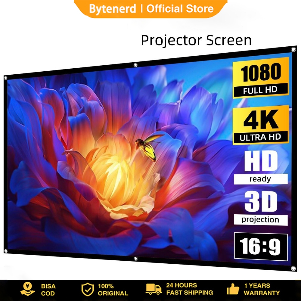 Bytenerd Kain Layar Proyektor HD Lipat Portabel/Anti-light Ambient Screen Curtain/Kain Layar Proyekt