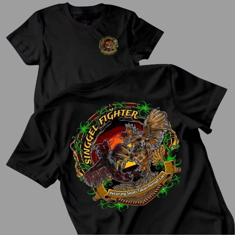 KAOS SAMBUNG AYAM SINGGEL FIGHTER KAOS DISTRO SAMBUNG AYAM SINGGEL FIGHTER PRIA WANITA