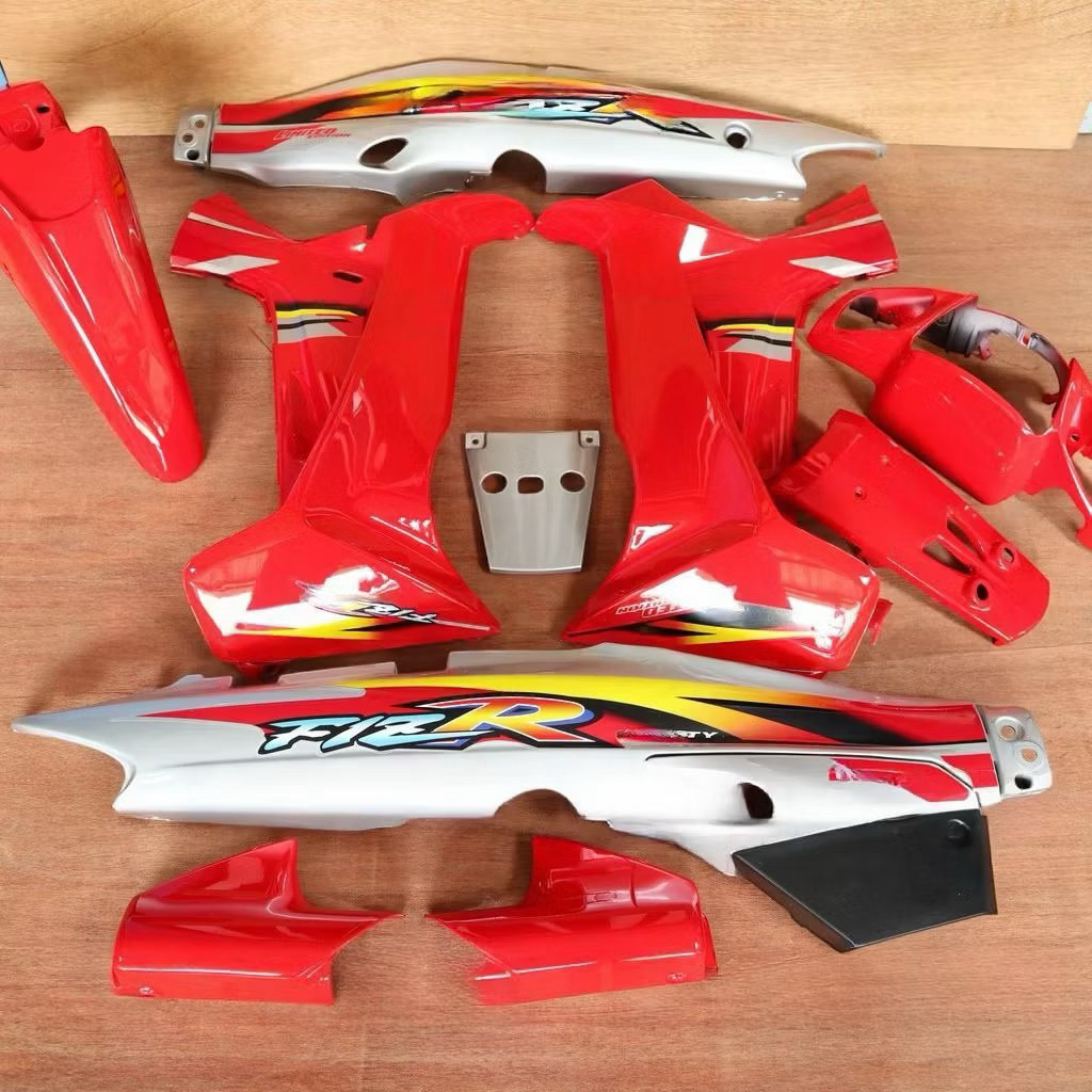 Body set halus yamaha fizr merah silver set striping terlaris