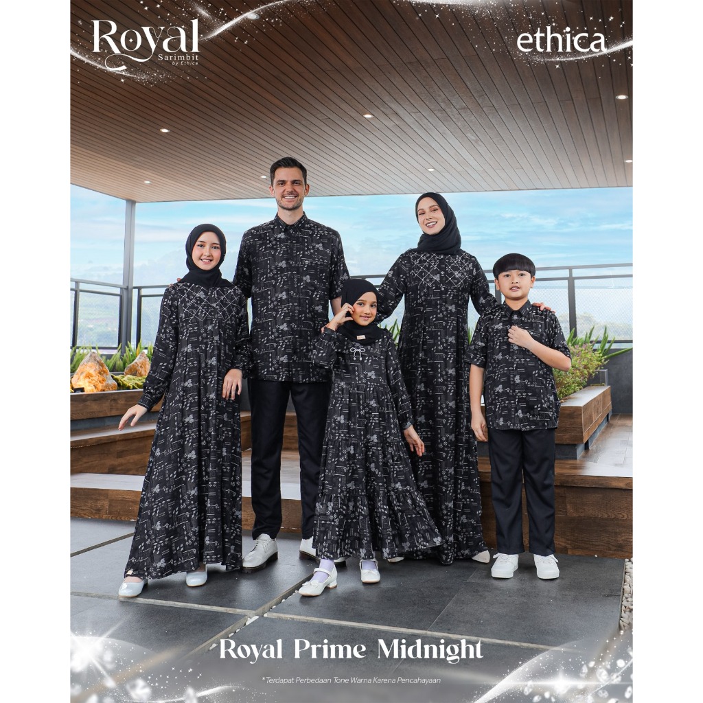 Sarimbit Keluarga Ethica Royal Prime Midnight Gamis Koko Lebaran 2026 | COD