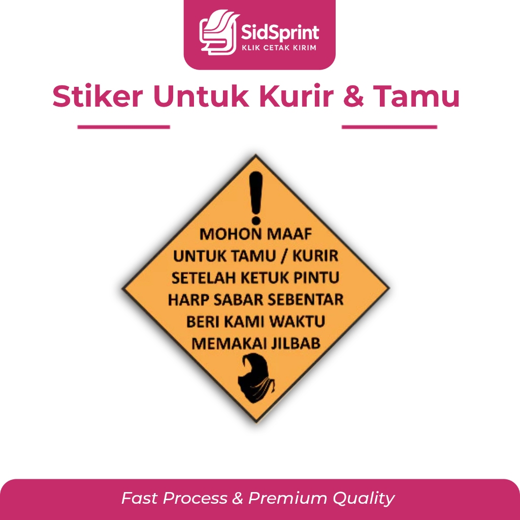 SidsPrint Stiker Mohon Maaf Setelah Ketuk Pintu | Untuk Kurir & Tamu | Ukuran & Desain Custom