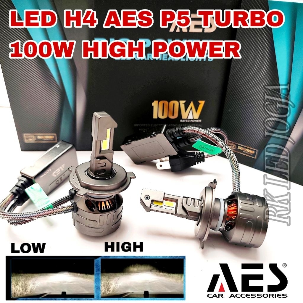 Lampu Mobil H4 AES Turbo P5 100W Hi-loo Superbright